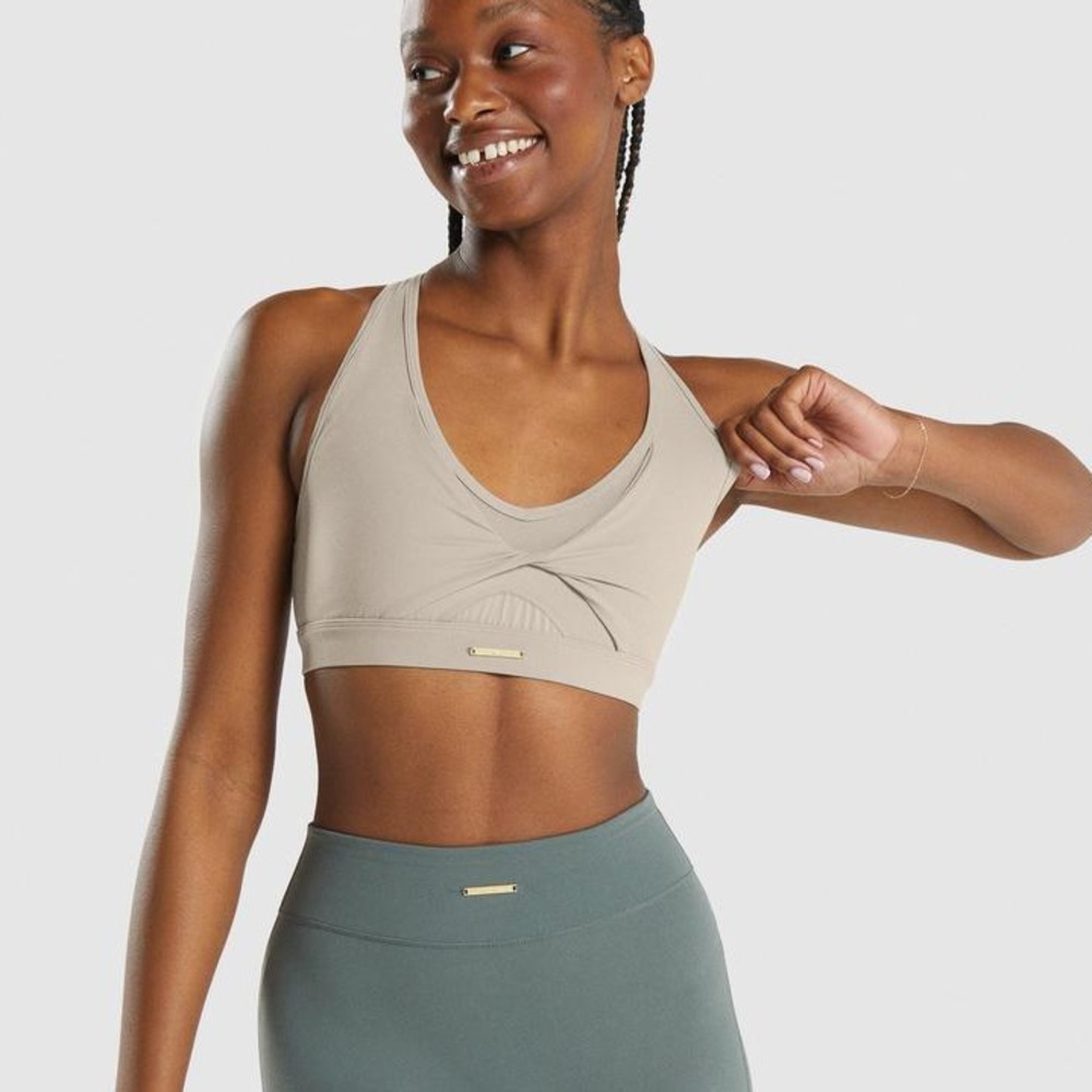 Gymshark Whitney Mesh Sports Bra-Mink - Picture 2 of 4
